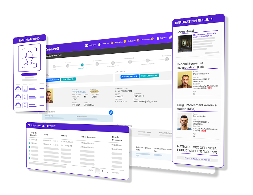 DeepLoupe face matching and depuration results inside Crediroll